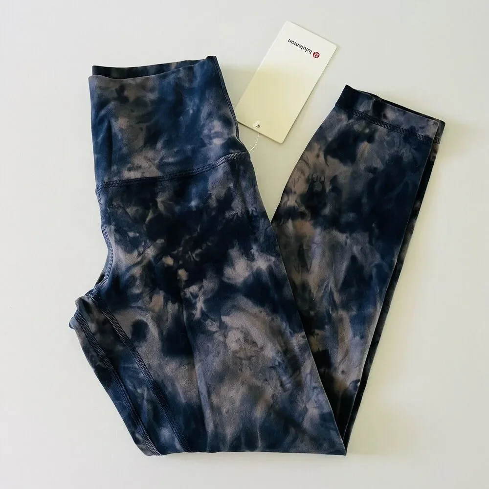 LULULEMON ATHLETICA Diamond Dye Rock True Navy Align HR Crop 23